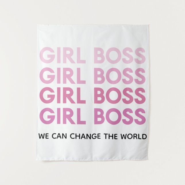 Modern Pink Girl Boss Best Girly Gift Tapestry (Front)