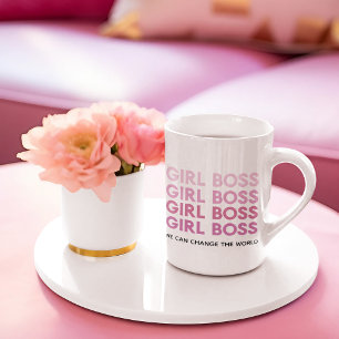 Modern Pink Girl Boss Best Girly Gift Two-Tone Coffee Mug
