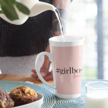 Modern Pink Girl Boss &amp; Name | best Girly Gift Latte Mug