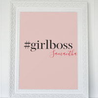 Modern Pink Girl Boss & Name | best Girly Gift