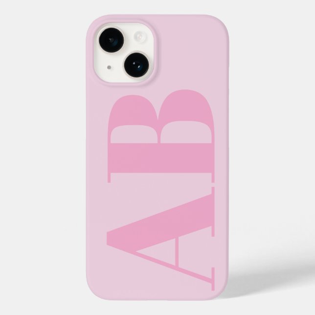 Modern Pink Girly Initial Minimal Monogram Case (Back)
