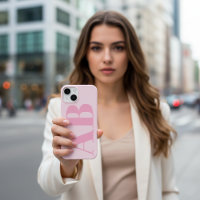 Modern Pink Girly Initial Minimal Monogram Case