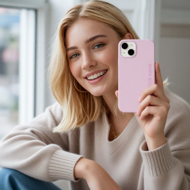 Modern Pink Girly Initial Minimal Monogram Case (Creator Uploaded)