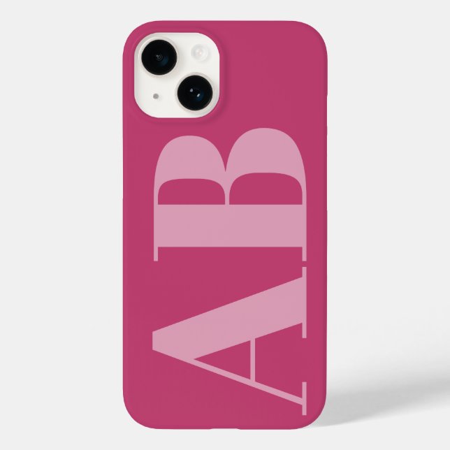 Modern Pink Girly Initial Minimal Monogram Case (Back)