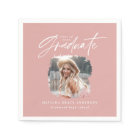 Modern pink girly script photo elegant graduation