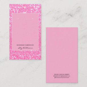 Modern Pink Glitter Earring Display Holder Card