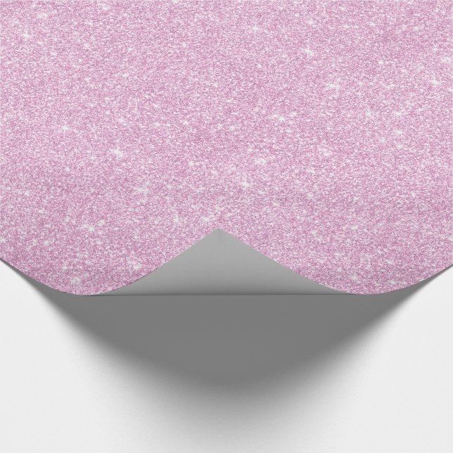 Modern Pink Glitter Girly Wrapping Paper (Corner)