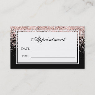 Modern Pink Glitter Hair Nail Salon Appointment Business Card