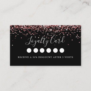 Modern Pink Glitter Salon & Spa Loyalty    Business Card