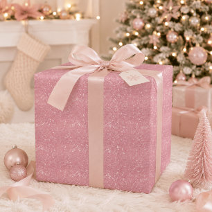 Modern Pink Glitter Sparkle Christmas Wrapping Paper