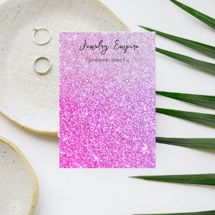 Modern Pink Glitter Sparkles Earning Holder Business Card