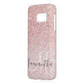 Modern Pink Glitter Sparkles Personalised Name Case-Mate Samsung Galaxy Case (Back Left)