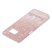 Modern Pink Glitter Sparkles Personalised Name Case-Mate Samsung Galaxy Case (Bottom)
