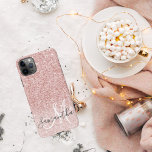 Modern Pink Glitter Sparkles Personalised Name iPhone 11Pro Max Case<br><div class="desc">Modern Pink Glitter Sparkles Personalised Name</div>