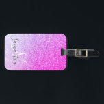 Modern Pink Glitter Sparkles Personalised Name Luggage Tag<br><div class="desc">Modern Pink Glitter Sparkles Personalised Name</div>