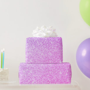 Modern Pink Glitter Sparkles Personalised Name Wrapping Paper