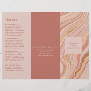 Modern Pink Gold Abstract Elegant Trifold Brochure