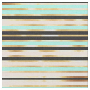 Modern Pink Gold Aqua Teal Stripes Pattern Fabric