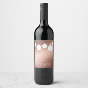 Modern pink gold christmas gift label chic