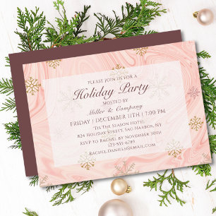 Modern Pink Gold Corporate Christmas Party Invitation