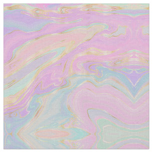 Modern Pink Gold Liquid Swirl Painting Fabric