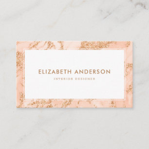 Modern Pink Gold Marble Professional Business Card