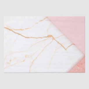 Modern Pink Gold Marble Small Business Packaging Tissue Paper