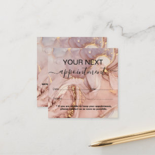 Modern Pink Gold Watercolor Appointment Card