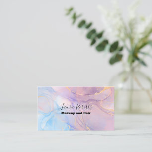 Modern Pink Gold Watercolor Business Card