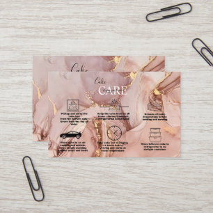 Modern Pink Gold Watercolor Cake Care Business C Business Card