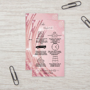 Modern Pink Gold Watercolor Cake Care Business C Business Card