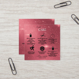 Modern Pink Gold Watercolor Candle Care   Square B Square Business Card