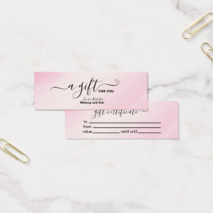 Modern Pink Gold Watercolor Gift Certificate