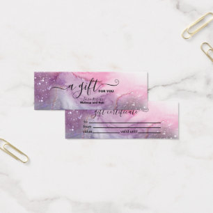 Modern Pink Gold Watercolor Gift Certificate