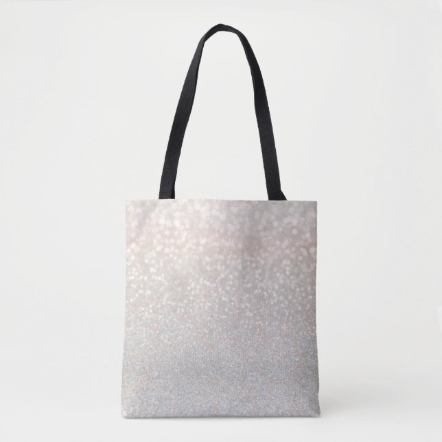 modern, pink, golden, shiny, ombre, blush, glitter tote bag (Front)