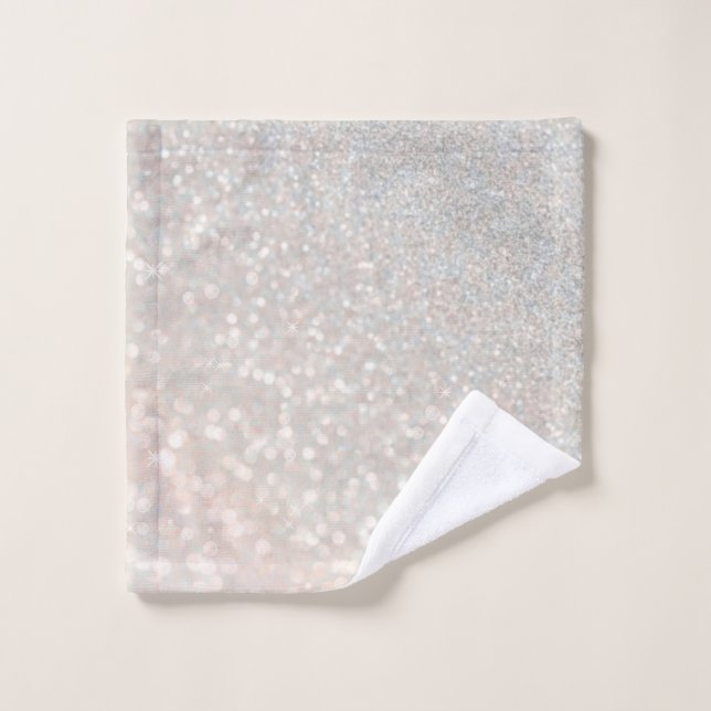 modern, pink, golden, shiny, ombre, blush, glitter wash cloth (Wash Cloth)