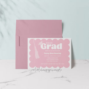 Modern Pink Graduation Invitation