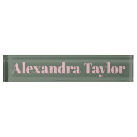 Modern Pink Green Aesthetic Personalised Elegant