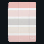 Modern Pink Grey and Cream Wide Stripes Monogram iPad Pro Cover<br><div class="desc">Modern and Minimalist Pink Grey and Cream Wide Stripes Monogram iPad cover in sweet shades of blush pink, creamy almond vanilla, and dove grey. Created by Zazzle pro designer BK Thompson © exclusively for Cedar and String; please contact us if you need assistance, have questions, or would like to enquire...</div>