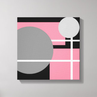 Modern Pink Grey Black White - Wrapped Canvas