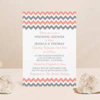 Modern Pink & Grey Chevron Wedding Shower