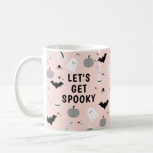 Modern Pink Halloween Let's Get Spooky Coffee Mug