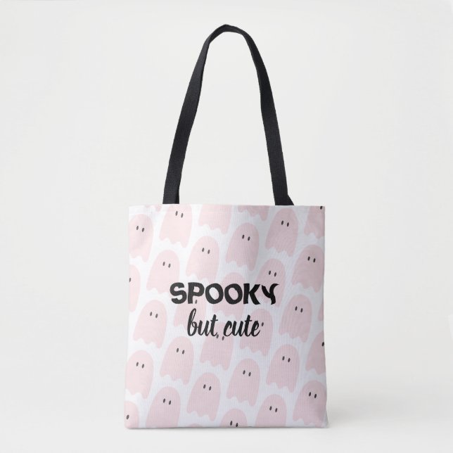 Modern Pink Halloween Spooky but Cute  Tote Bag (Front)