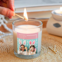 Modern Pink Happy Blessed Easter | Photo Gift