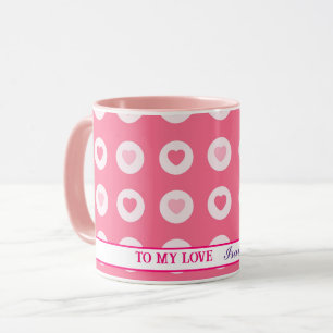 Modern Pink Heart Love Collection Mug