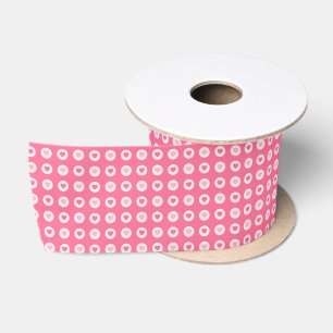 Modern Pink Heart Love Collection Satin Ribbon