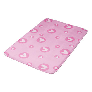 Modern Pink Hearts Bathroom Rug