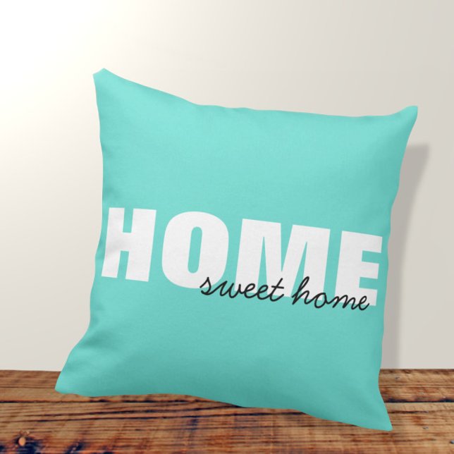 Modern Pink Home Sweet Home Typography Design Thro Cushion (Creator Uploaded)