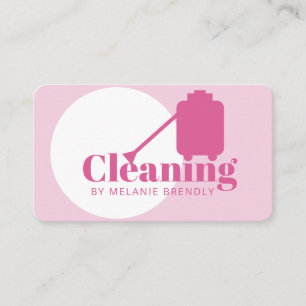 Modern Pink House Cleaning Service Business Card