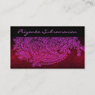 Modern Pink India Paisley Business Cards